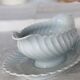 Saucière ovale vintage porcelaine blanche torsadée Limoges Haviland