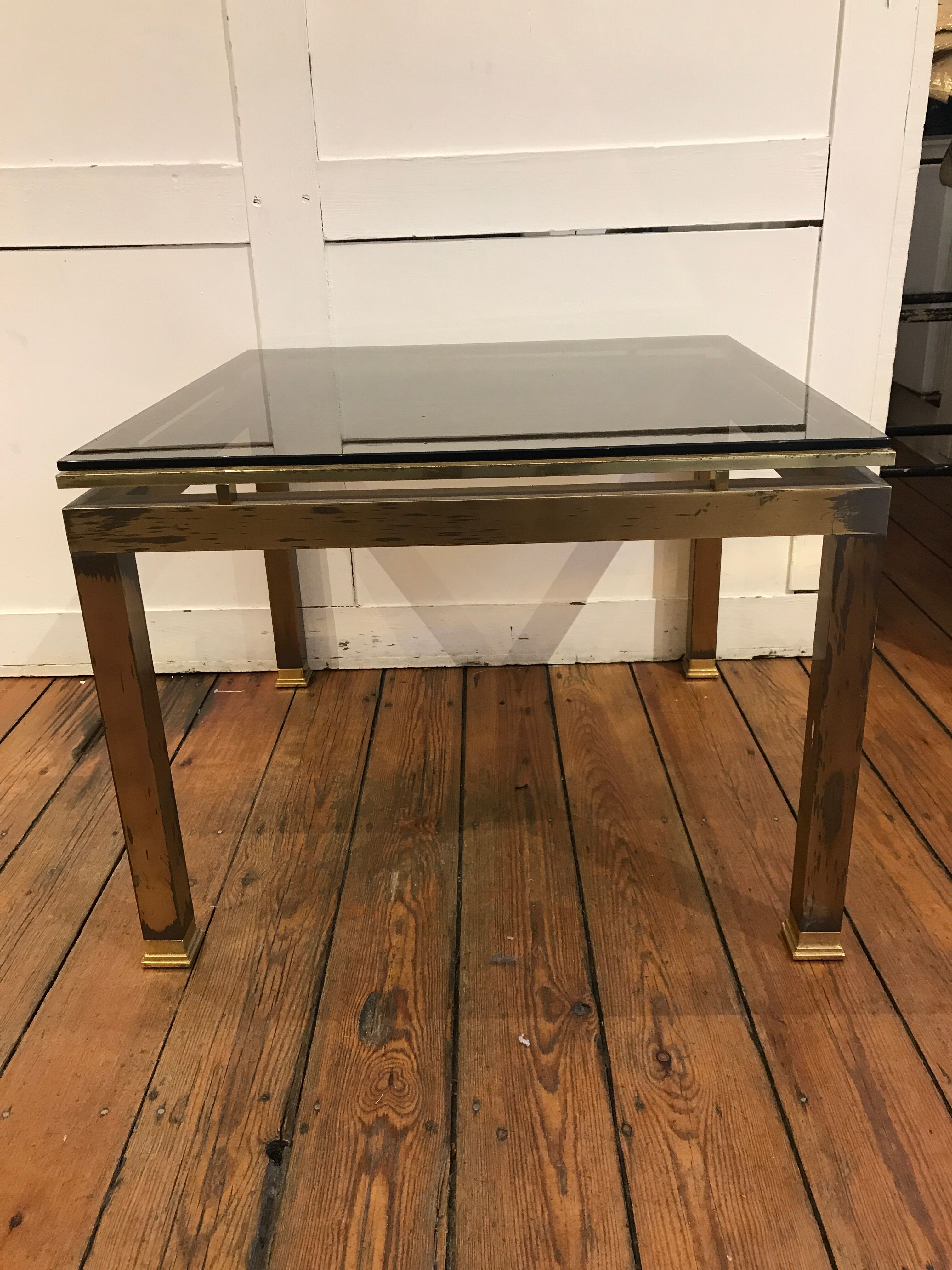 Table basse métal doré 1970