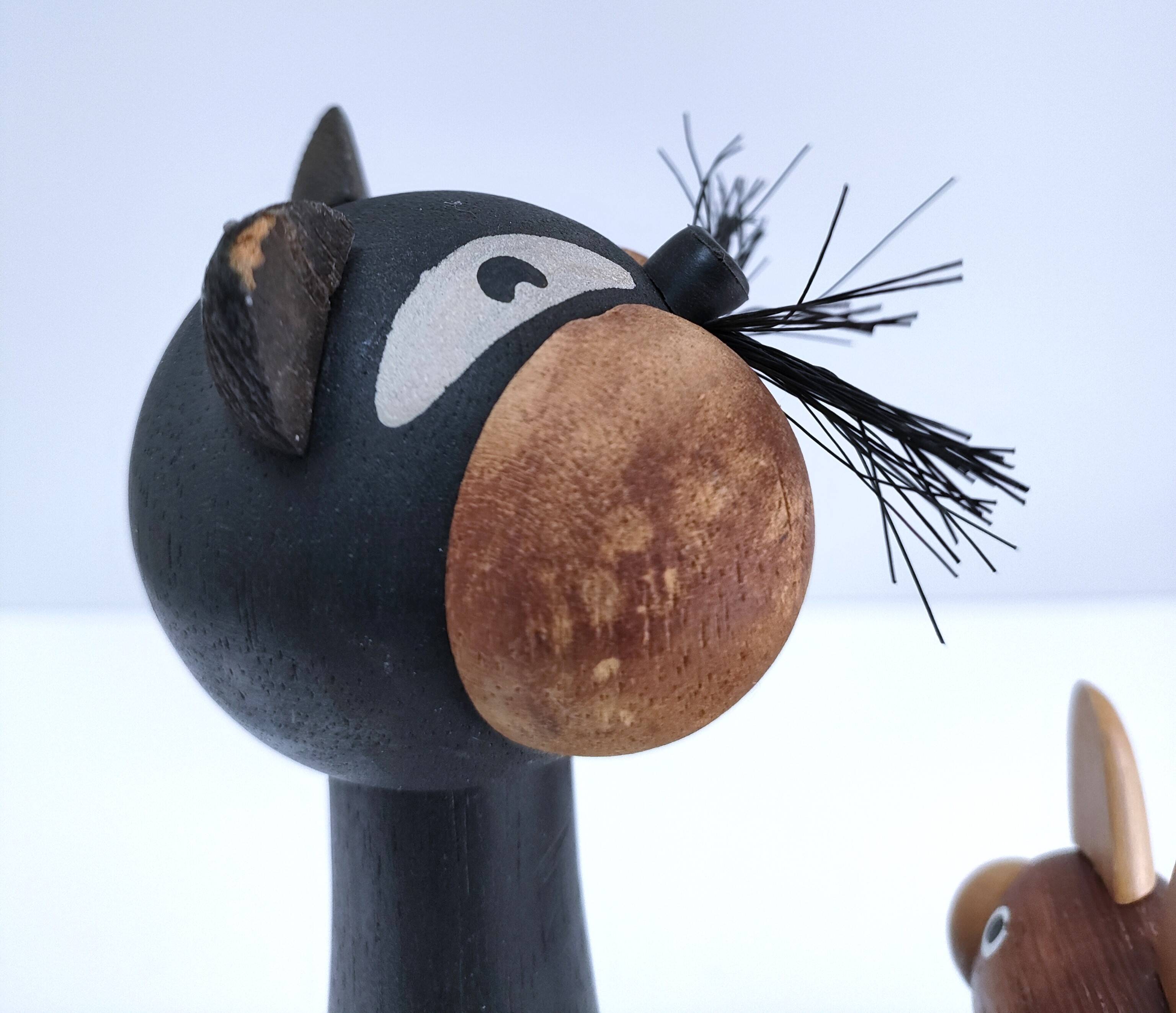 Deux chats bois design scandinave années 60 Laurids Lonborg