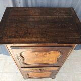 Louis XV Standing Man in Walnut and Ash Burl