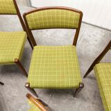 Lot of 6 teak and fabric chairs