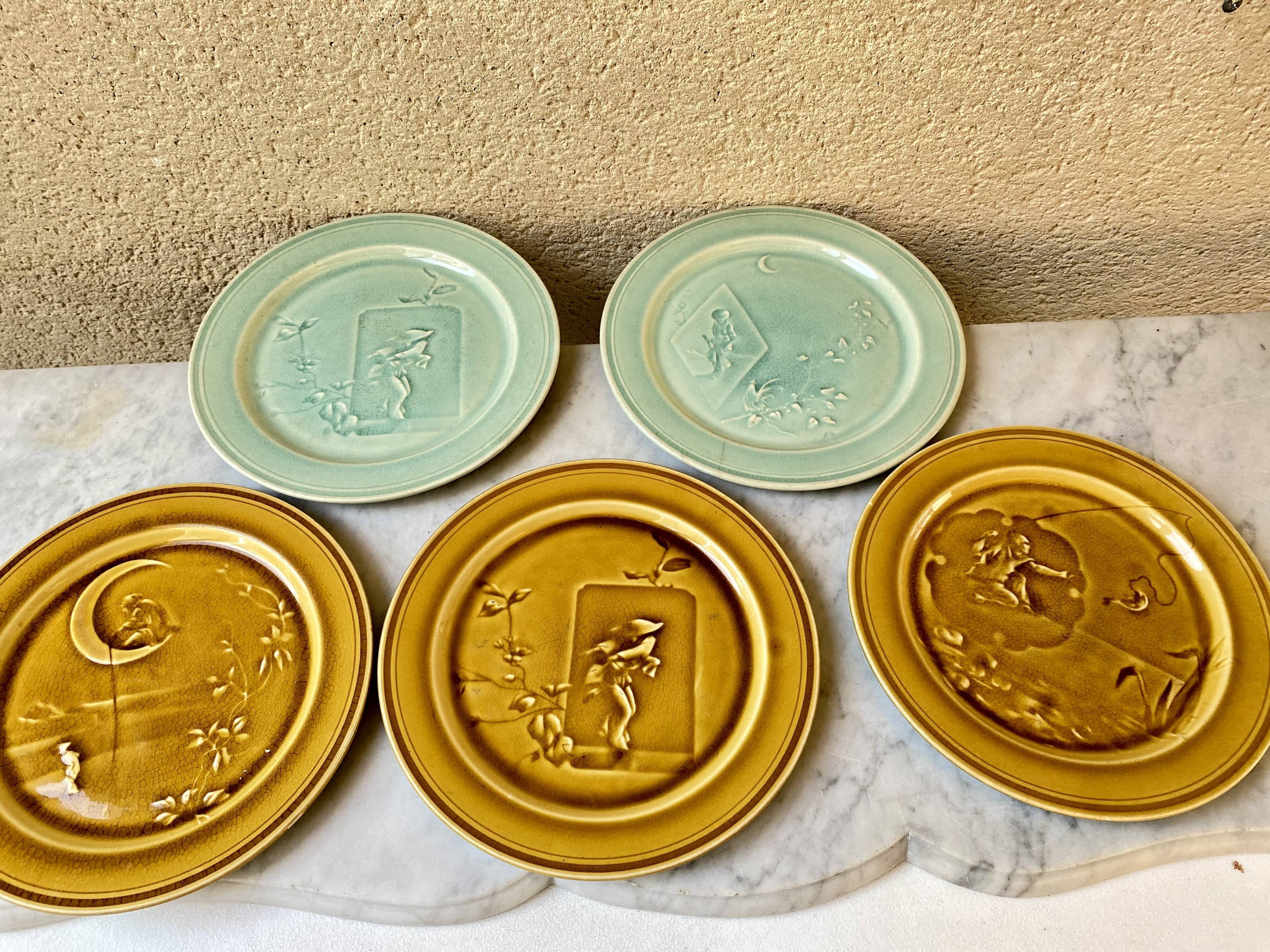 Dessert plates slurry HB Choisy the vintage king 60s lot of 5 plates