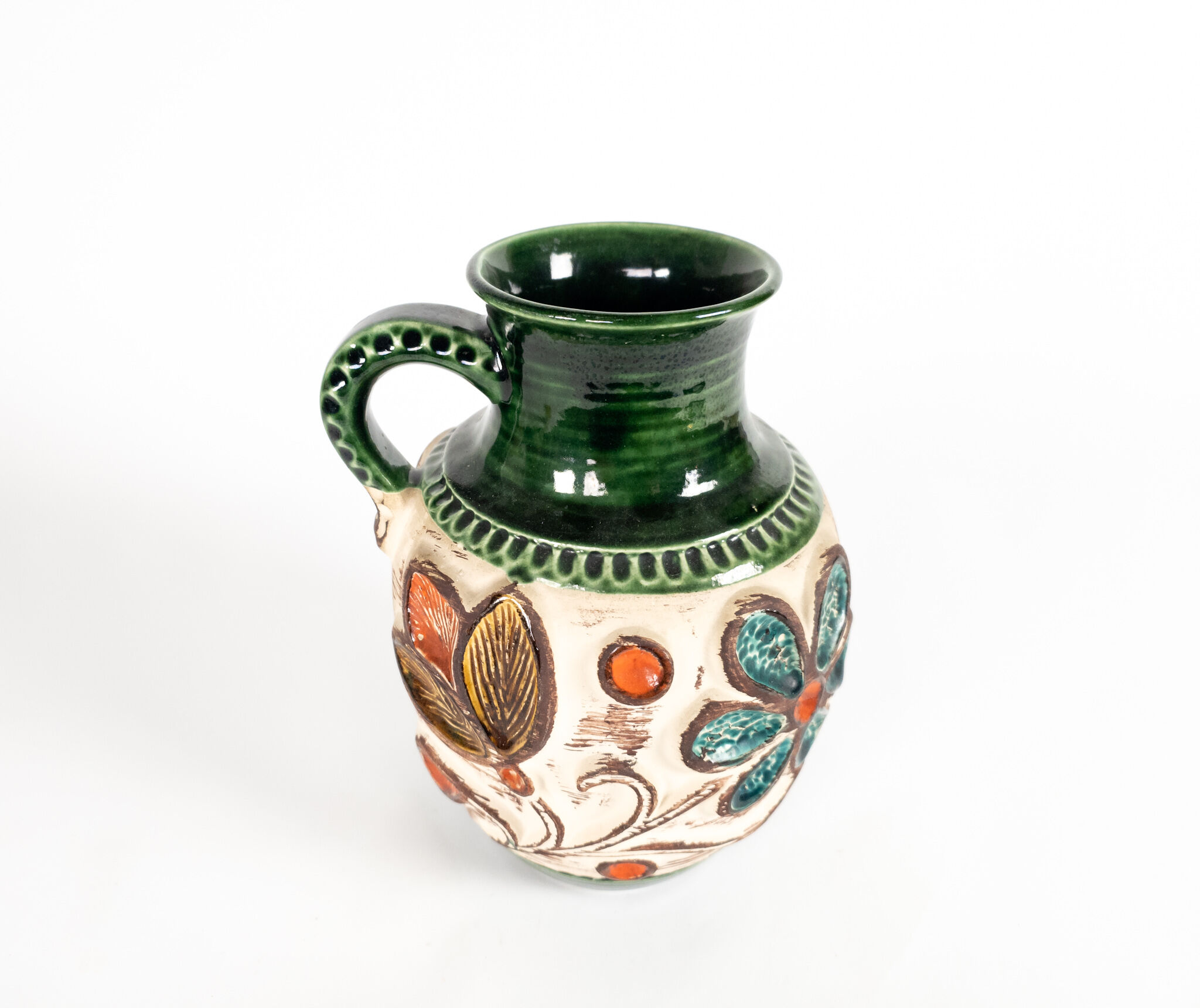 Vase Bay Keramik - modèle 95-25 - W-Allemagne - décor fleurs - 1970's