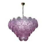 Large Retro Shell Glass Lavender Blue Chandelier