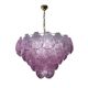 Large Retro Shell Glass Lavender Blue Chandelier
