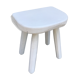 Tabouret ancien tripode de traite en bois blanc décoration vintage