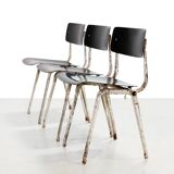 Ensemble de six rares chaises de théâtre Revolt empilables et pliables Friso Kramer