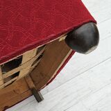 1960s, Danish relax armchair, original condition, red cotton/wool, oak wood.