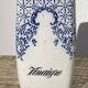 Vinaigrier XIXème bouteille à décor bleu et blanc