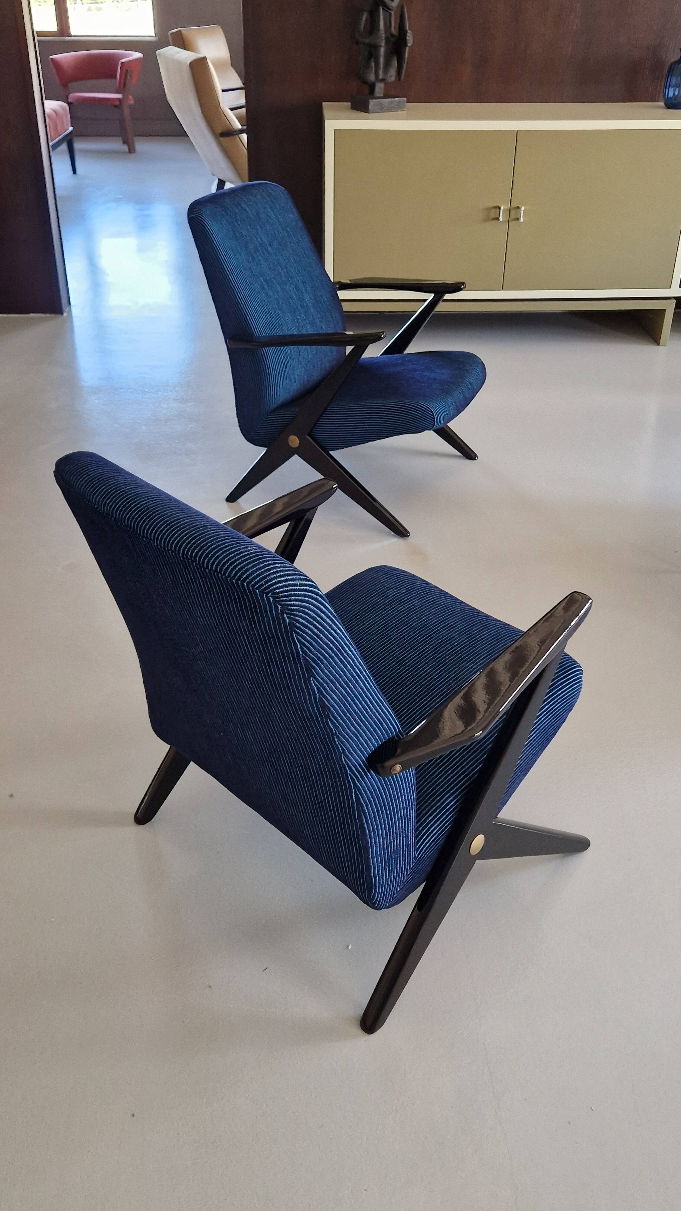 Pair of 1950s Easy Chairs by Bengt Ruda for Nordiska Kompagniet, Sweden