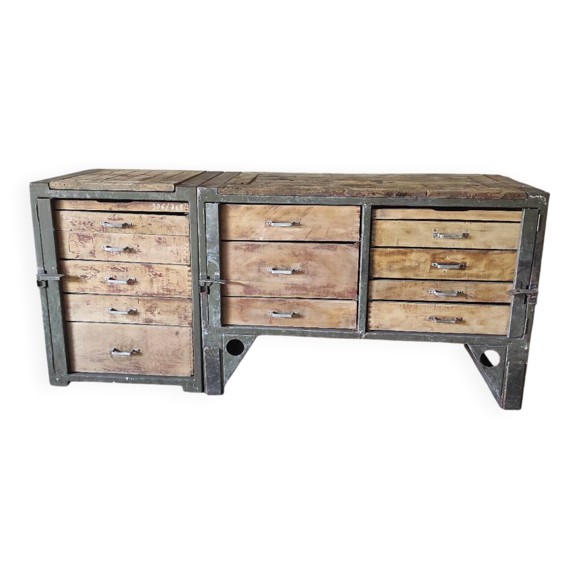 Opel Blitz Workbench Set | Vintage Military Table & Drawer Unit