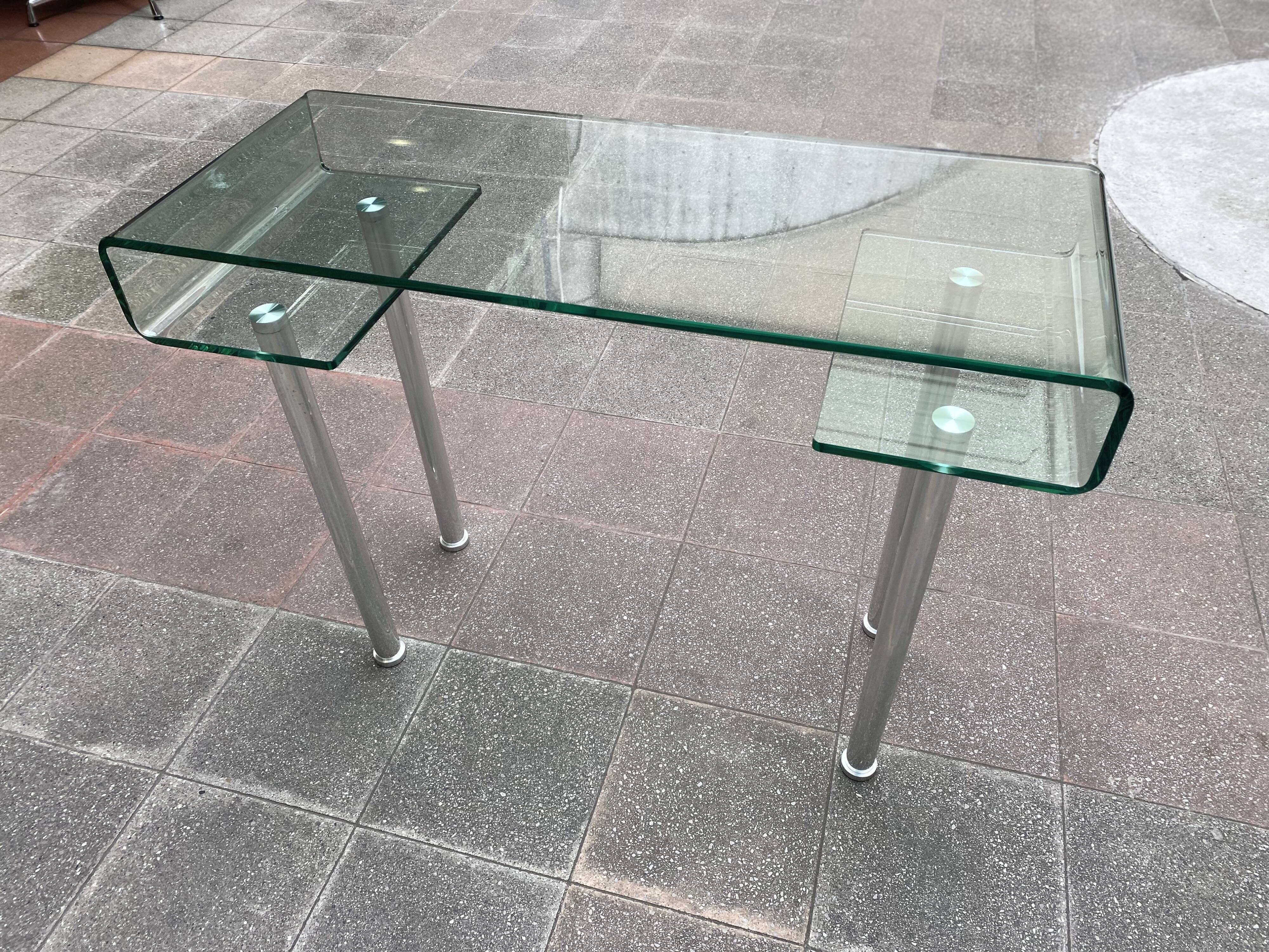 Glass desk - 80s