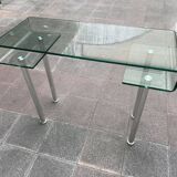 Bureau en verre des années 80