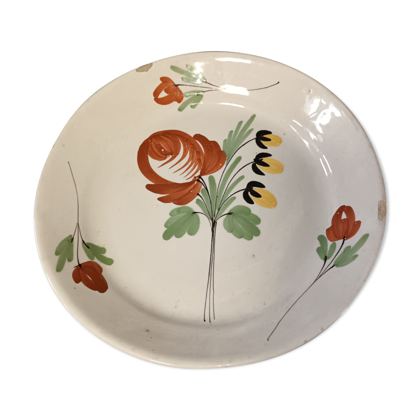 Hollow plate old earthenware