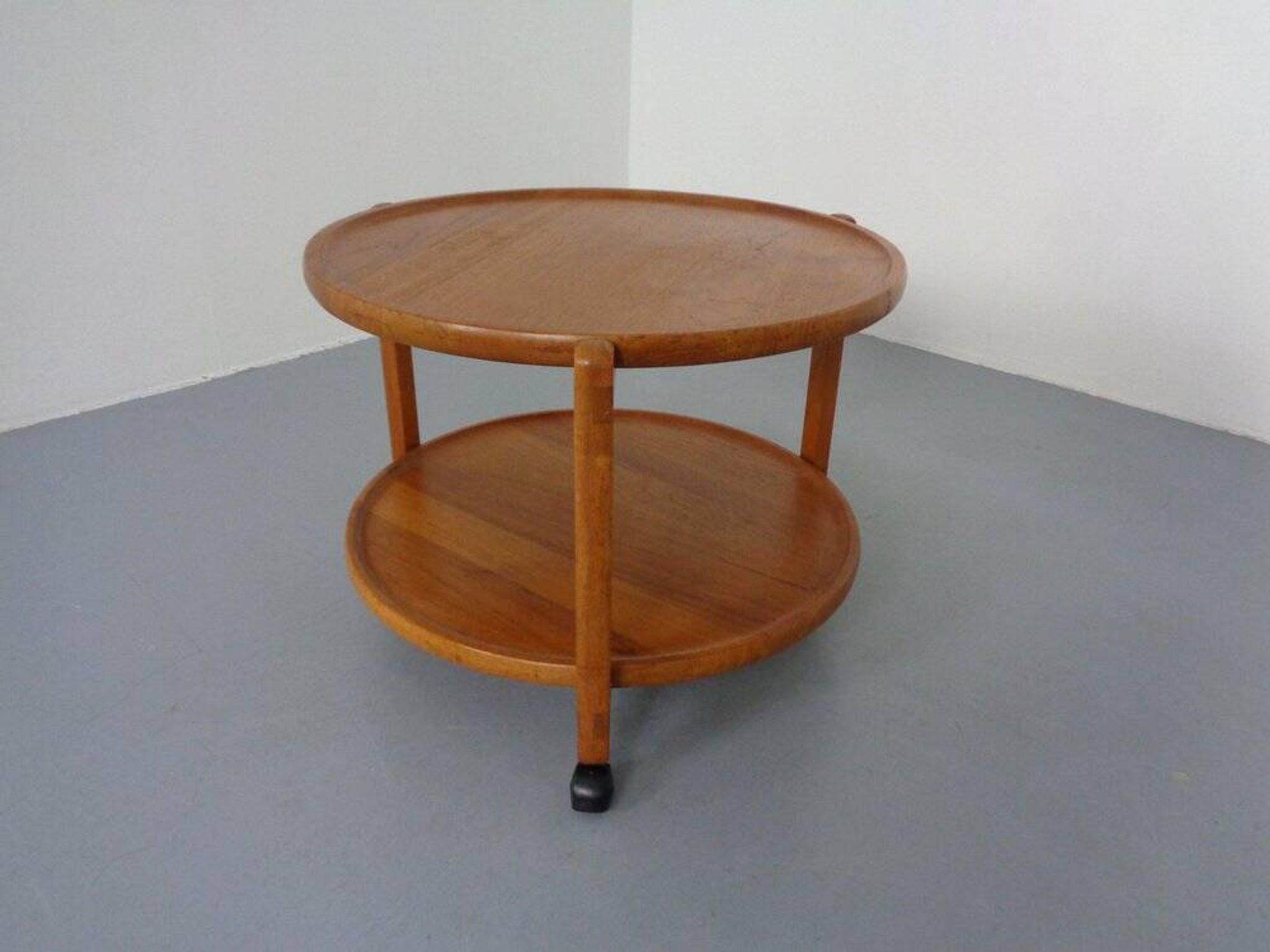 Danish Teak Bar Cart with Removable Tray, 1960s