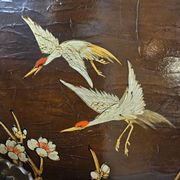 Vintage Chinese cabinet with birds & flowers, red & gold (bohemian)