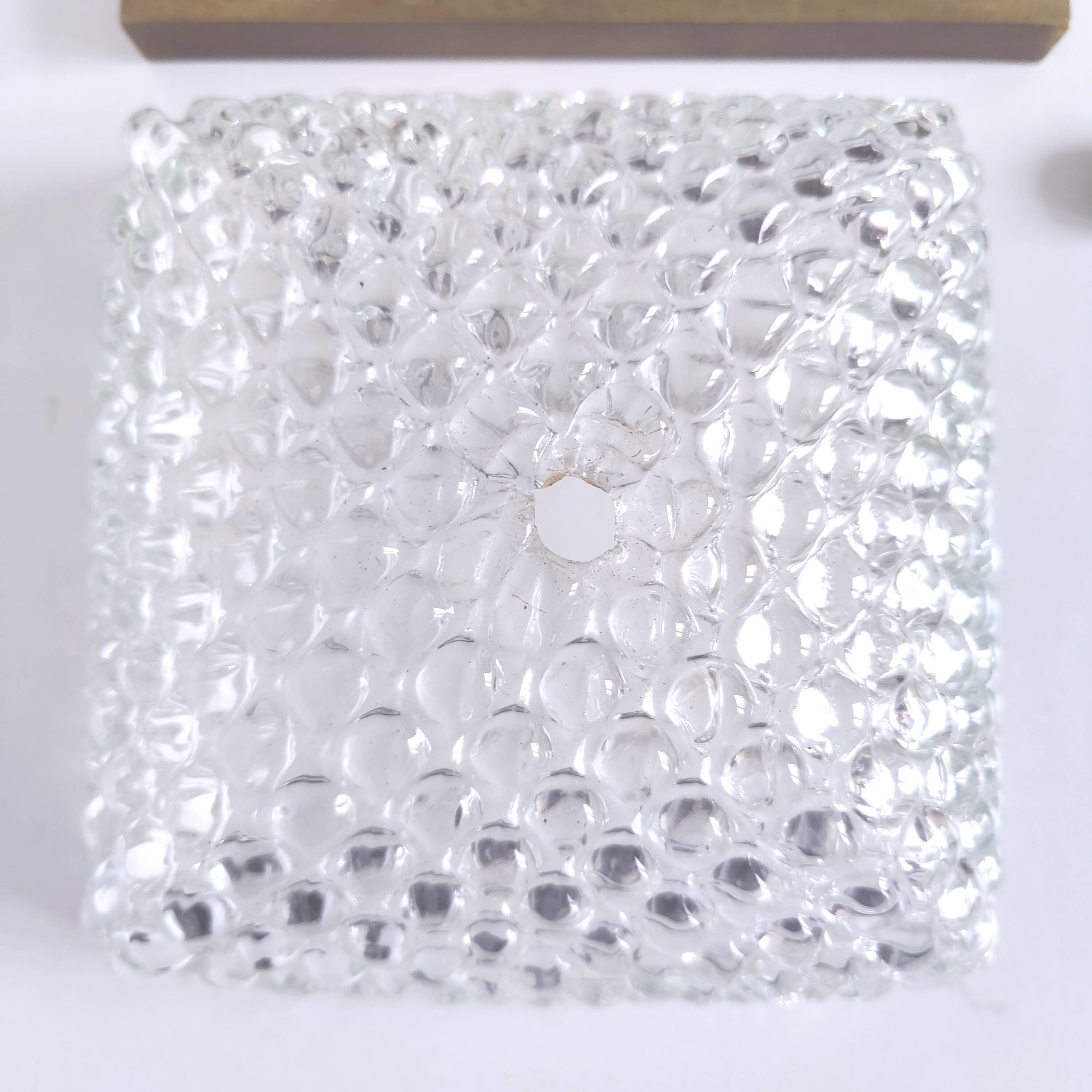 Golden globe ceiling light, bubble glass and brass