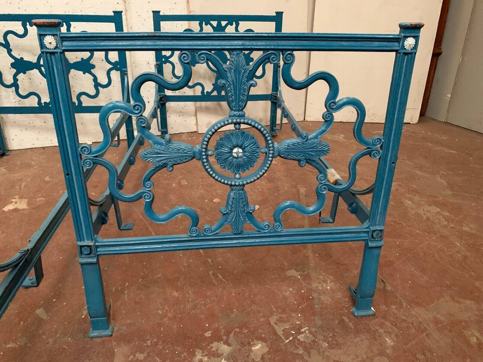 Pair of Empire style beds in patinated cast iron 20th century