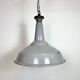 Large Industrial British Grey Enamel Factory Pendant Lamp from Benjamin, 19
