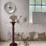 Side table walnut base turned wood