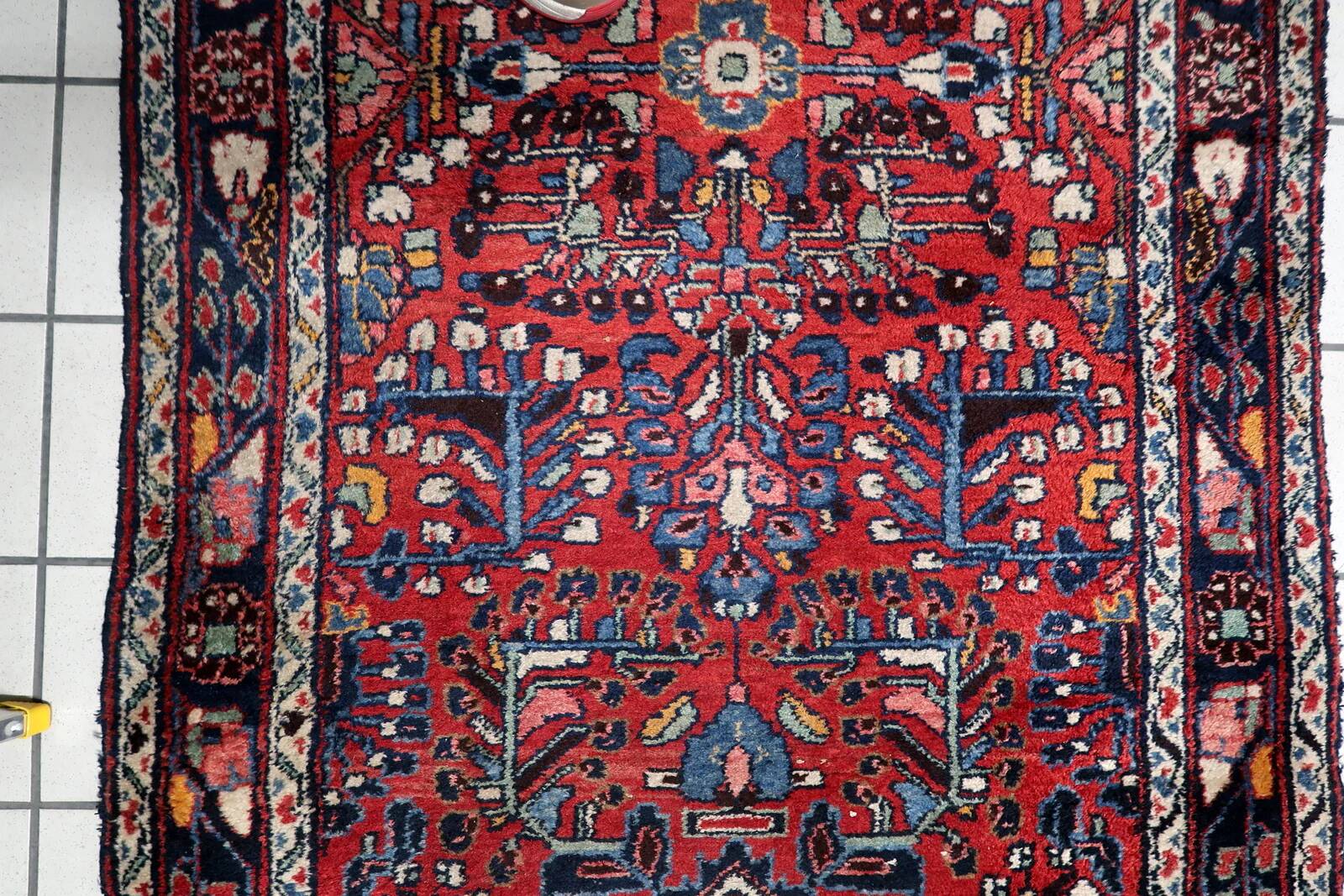 Couloir persan antique Hamadan fait main 3,5' x 9,9' années 1920 - 1C1211