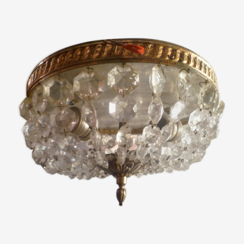 Ceiling lamp 1/2 mongolfiere brass & glass