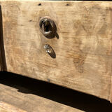 Beautiful piece of furniture with 8 drawers/2 doors in raw wood.