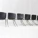 Giotto Stoppino black leather and chrome vintage dining chairs model Jot