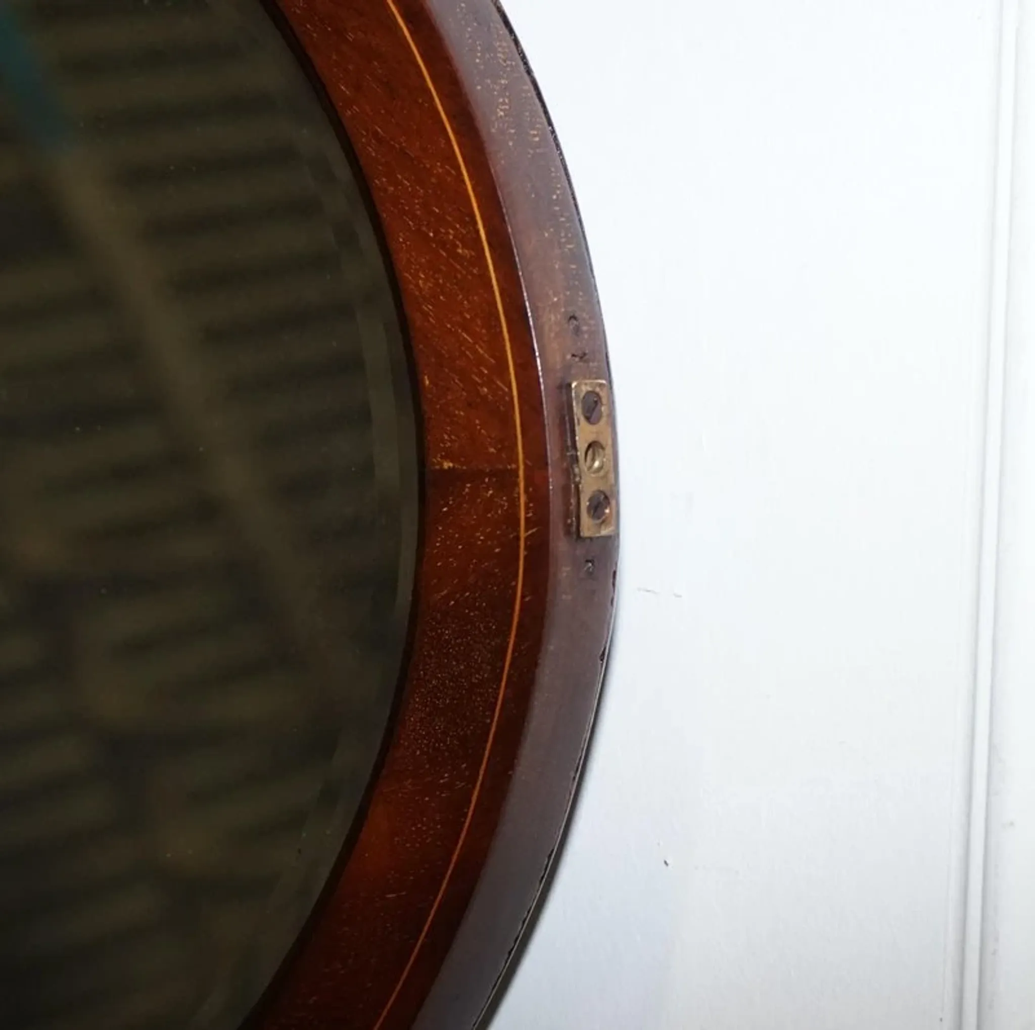 Antique Edwardian Bevelled Oval Wall Mirror, 1910s