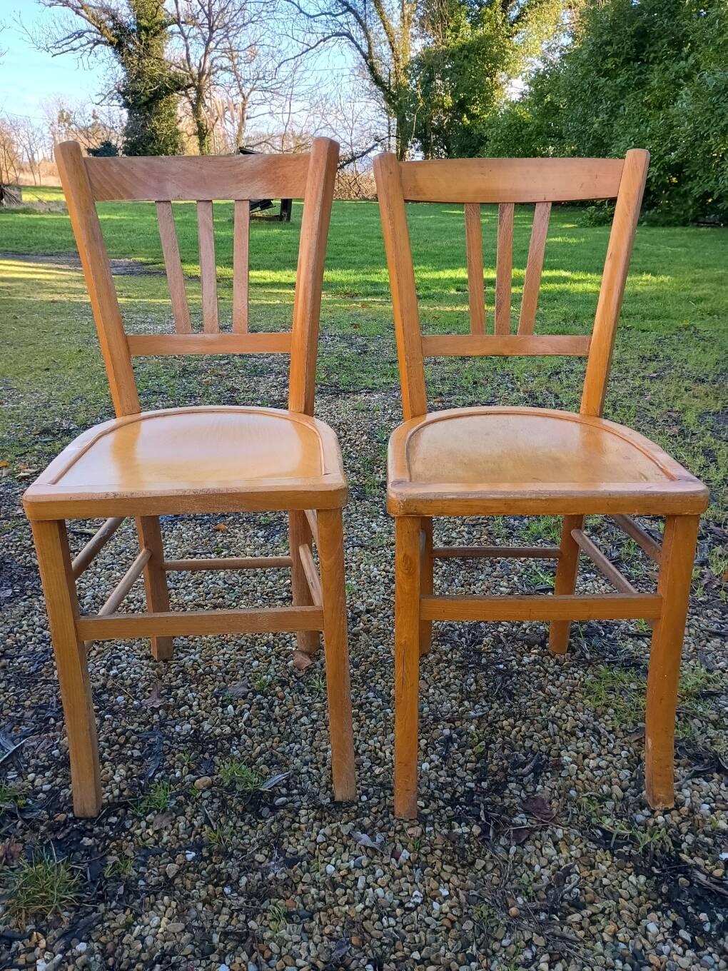 Ensemble de 10 chaises bistrot années 1950-60 vintage