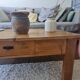 Vintage rectangular wooden coffee table