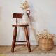 Antique wooden chair - oak - folk art - brutalist