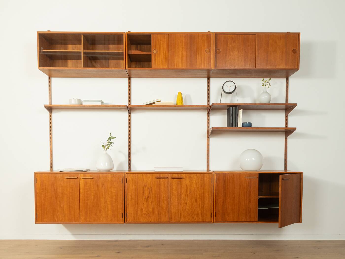 FM Møbler wall unit by Kai Kristiansen, 1960s, teak, restored