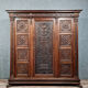 Renaissance style wardrobe in solid walnut circa 1850-1880
