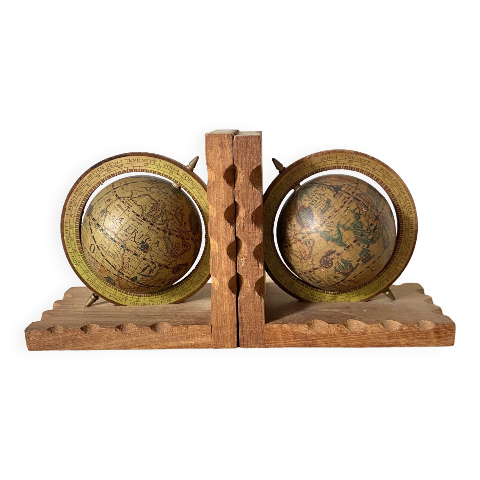 Vintage globe bookends