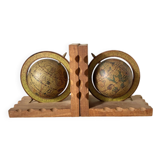 Vintage globe bookends