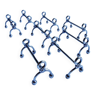 8 christofle cutlery rests in silver metal