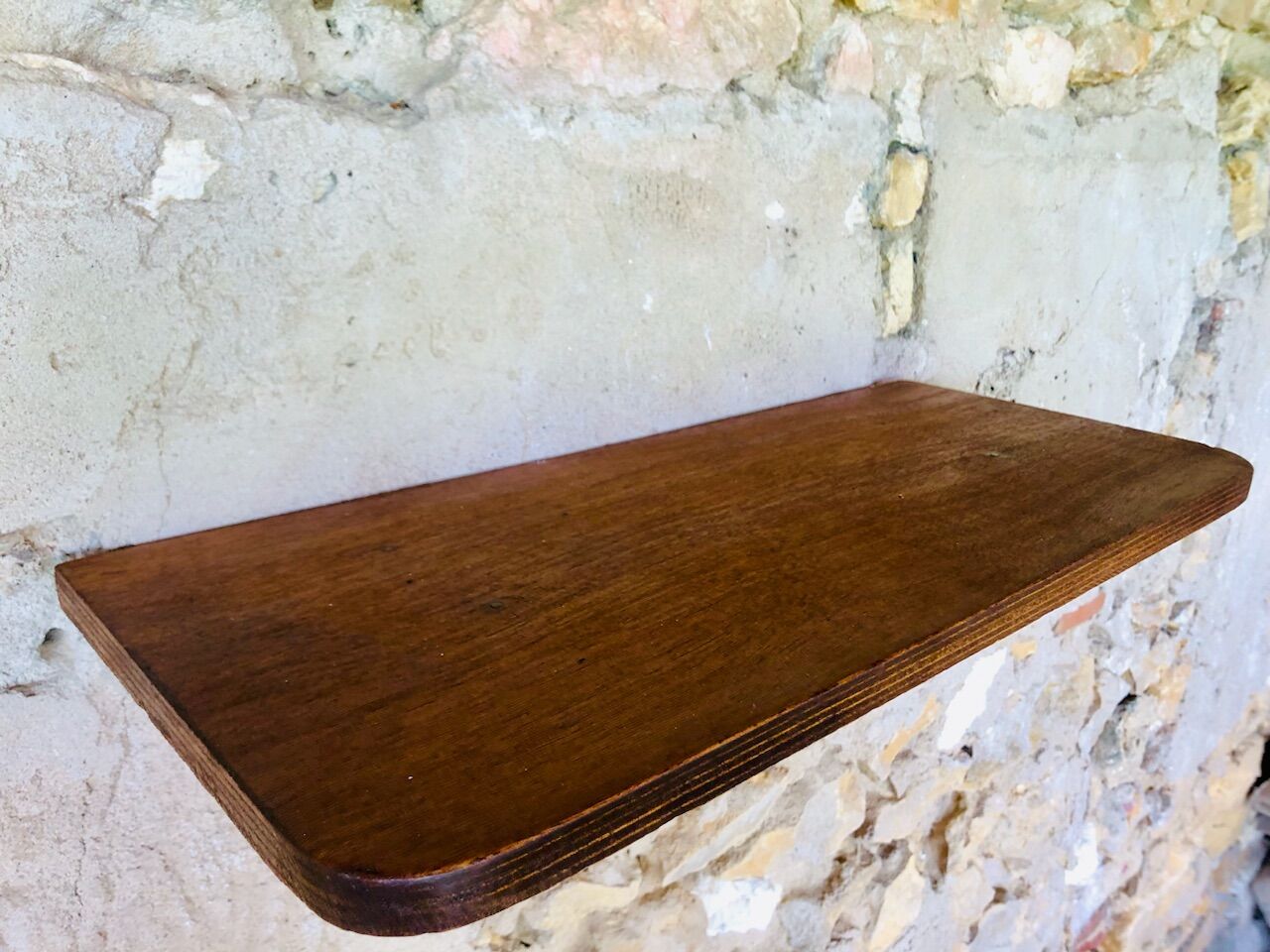 Vintage bent wood wall shelf circa 60