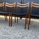 Set de 6 chaises scandinave en teck et cuir noir