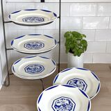 6 Luneville earthenware dinner plates