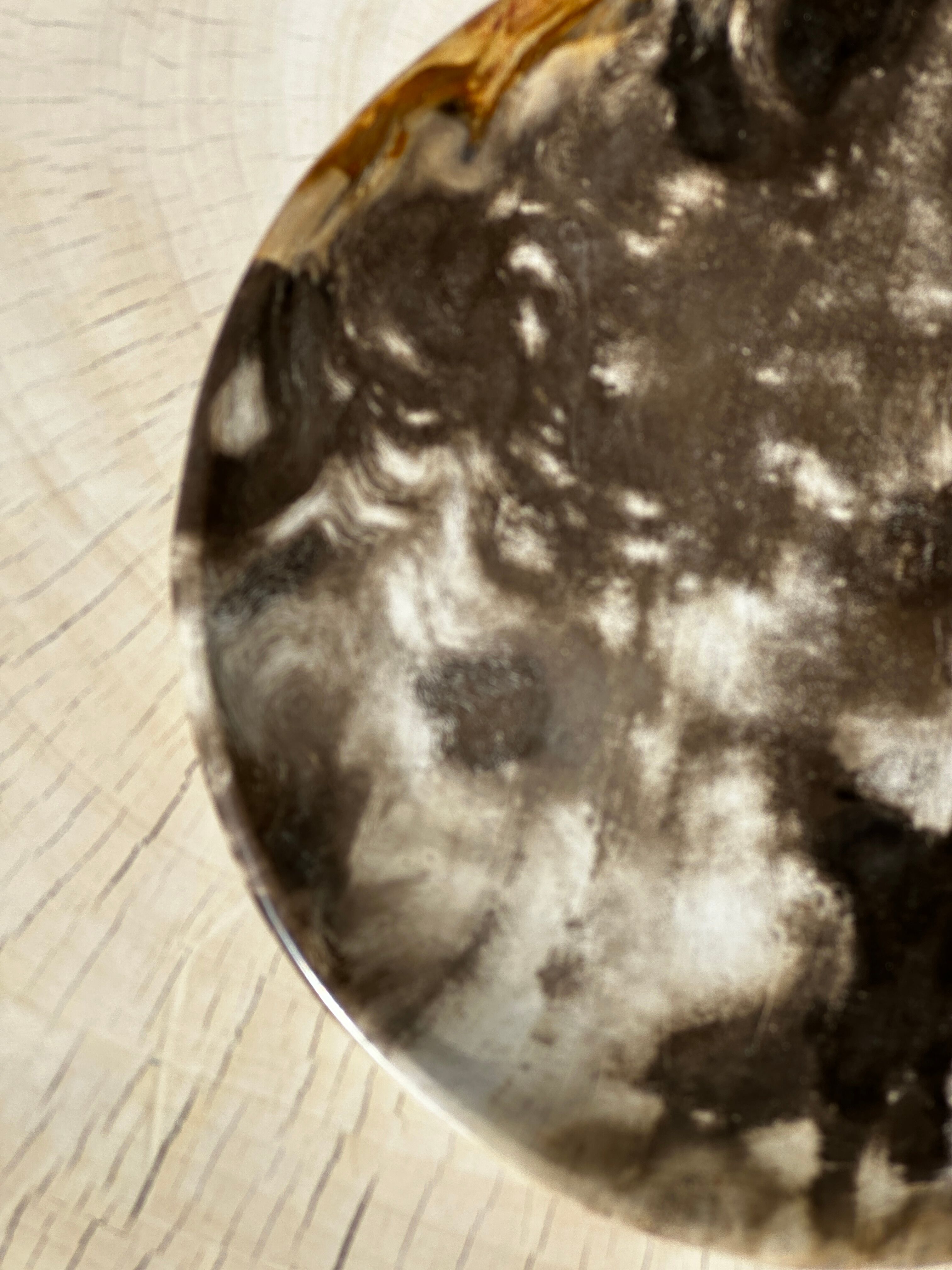 Dish in petrified wood