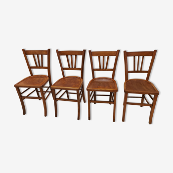 Suite of 4 chairs of Bistrot Lutetma vintage 1950s