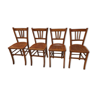 Suite de 4 chaises de Bistrot Lutetma vintage années 1950
