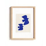 "birds" painting on paper - original illustration signed Eawy