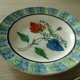 Fine earthenware plates from Forges Les Eaux, sponge decoration, late 19th century