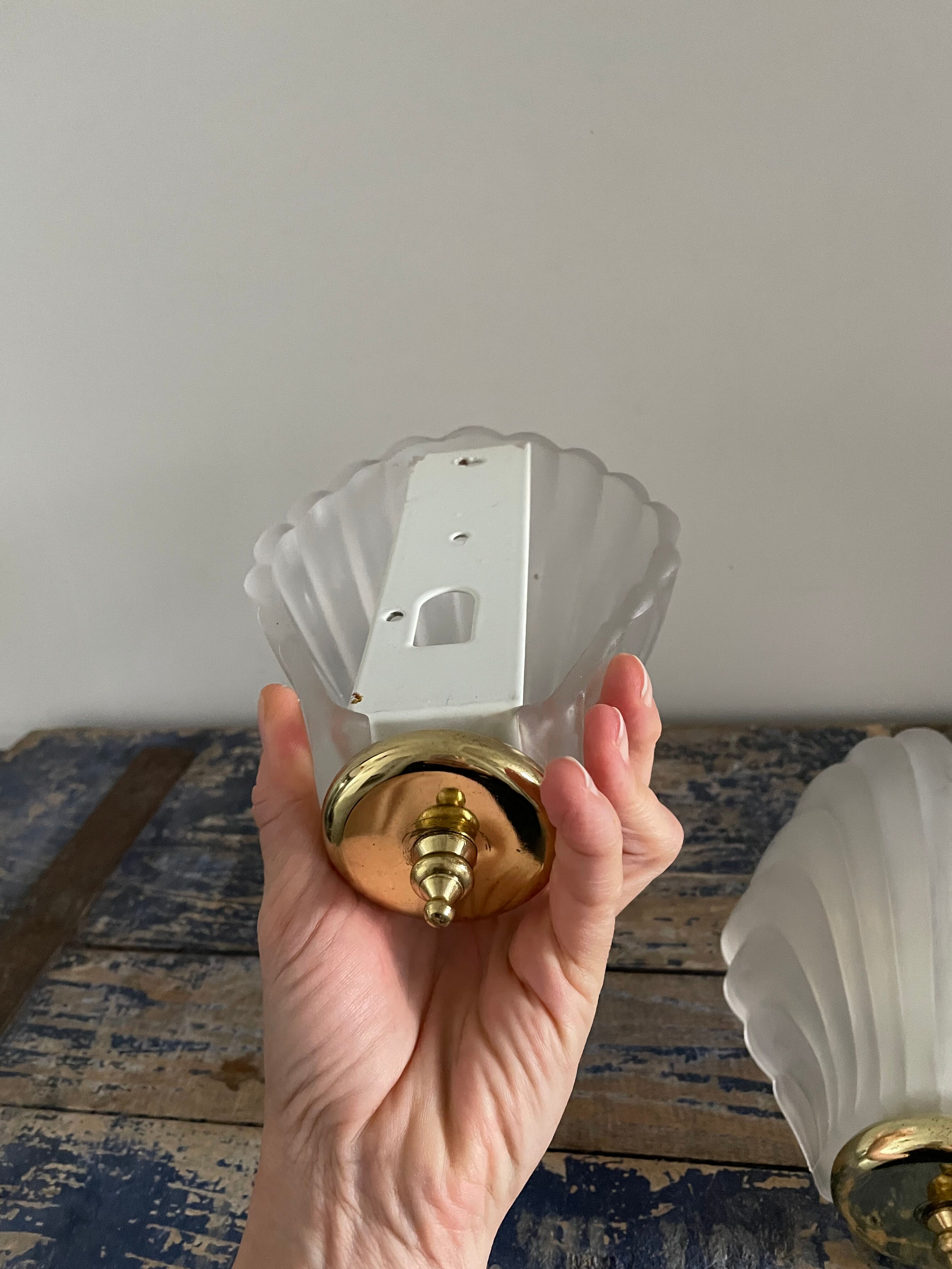 Pair of shell appliques or glass paste shells