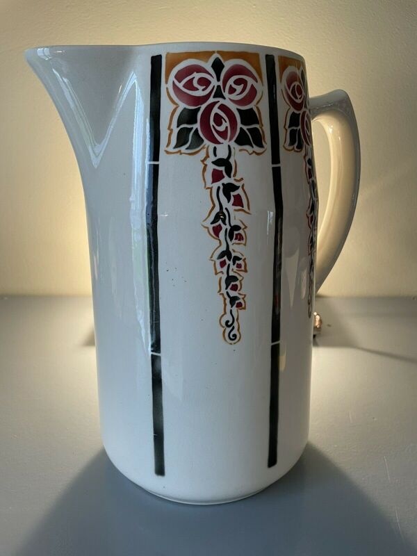 Broc de toilette faience Badonviller art deco art populaire
