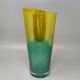 1970s Luxury Green and Yellow Handcrafted Vase in Murano Glass by Ca dei Ve