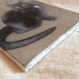 Portrait of cat painting on canvas