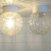Pair of wall lamps / set of ceiling lights / mid-century flush mount lighting / vintage sconce lamps